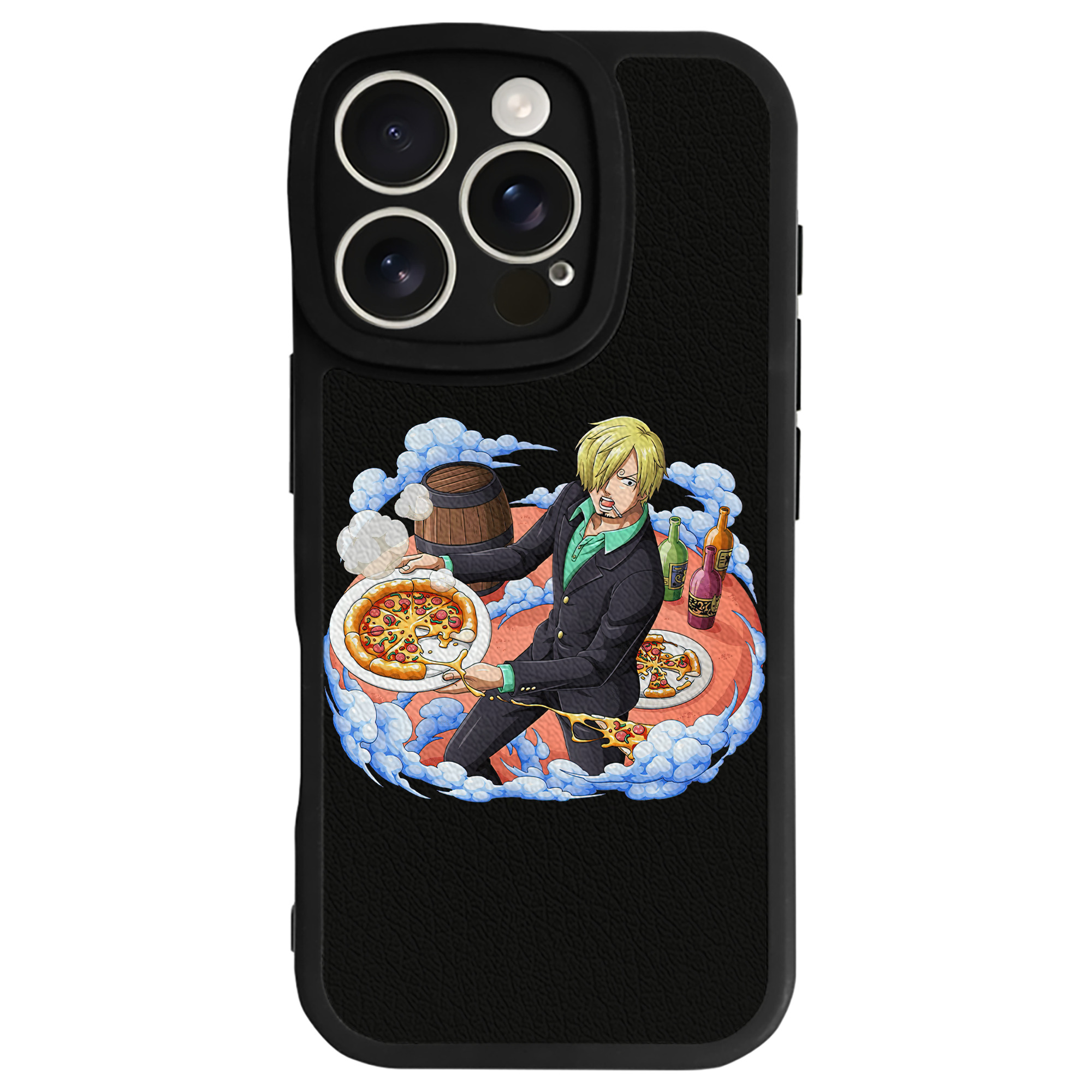 （画像用） ワンピース サンジ ONE PIECE Sanji 【iPhone 16シリーズ対応】シリコンスマホケース（レザー調） 材質：シリコン